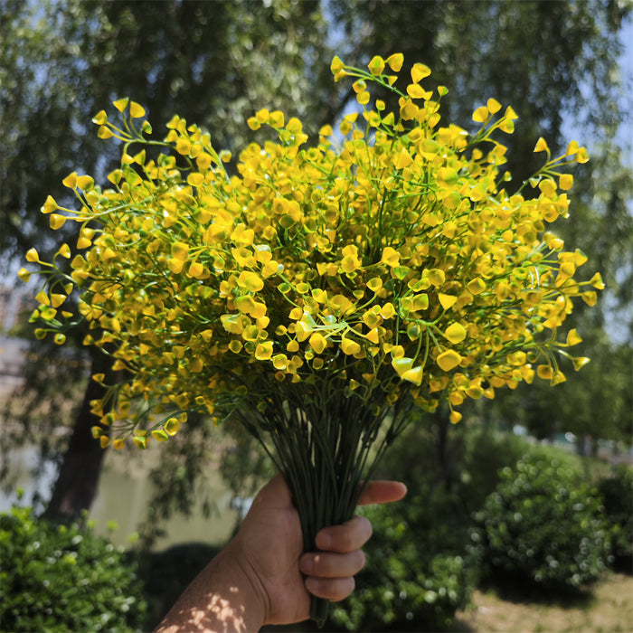 A granel 8 paquetes de flores artificiales al aire libre plantas artificiales resistentes a los rayos UV para macetas colgantes de porche de jardín 