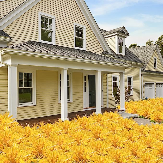 Bulk 12Pcs Large Artificial Fall Plants Barley Grass UV Resistant Shrubs for Hanging Planters Window Box Front Porch Indoor Outside Decorations Wholesale