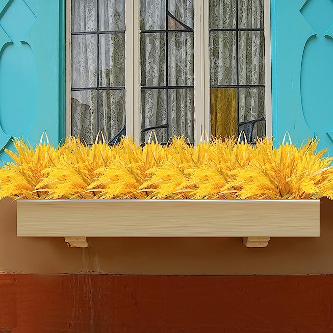 Granel 12 piezas grandes plantas artificiales de otoño hierba de cebada arbustos resistentes a los rayos UV para macetas colgantes caja de ventana porche delantero interior exterior decoraciones al por mayor