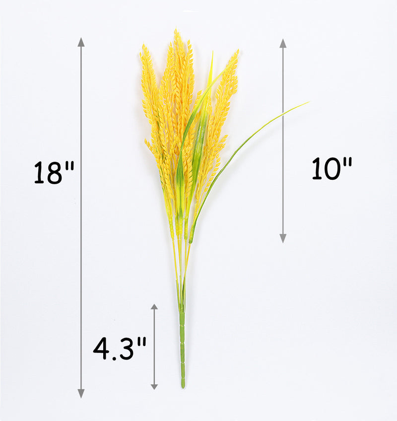 Bulk 12Pcs Large Artificial Fall Plants Barley Grass UV Resistant Shrubs for Hanging Planters Window Box Front Porch Indoor Outside Decorations Wholesale