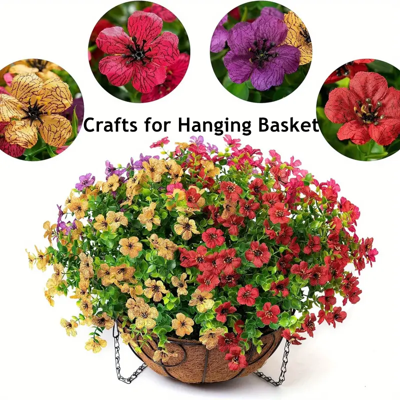 Bulk 20 Bundles Artificial Flowers for Outdoor Fake Plants Spring Fall Decorations for Home Wholesale