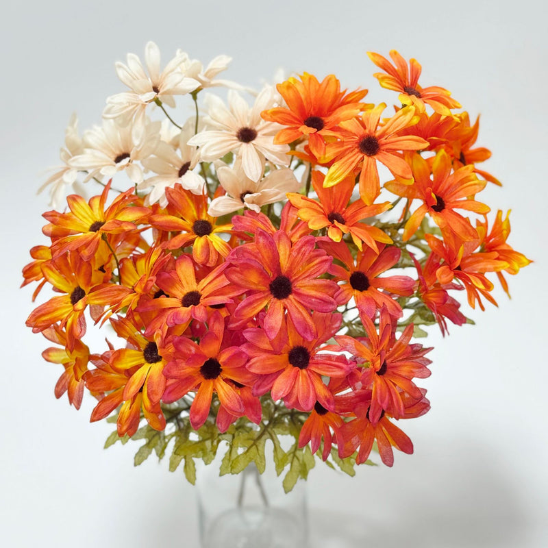 Bulk 13.7" Artificial Daisy Bush Bouquet - Fall Decor, Faux Flower Arrangement for Autumn Home Decoration Wholesale