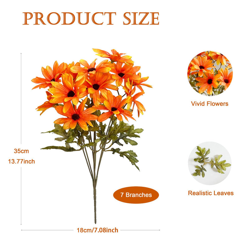 Bulk 13.7" Artificial Daisy Bush Bouquet - Fall Decor, Faux Flower Arrangement for Autumn Home Decoration Wholesale