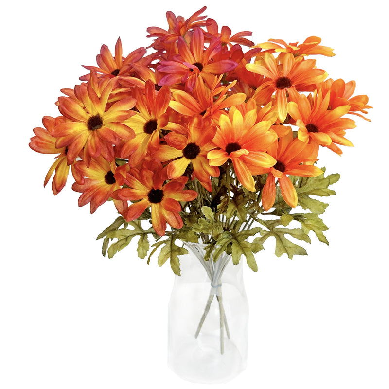 Bulk 13.7" Artificial Daisy Bush Bouquet - Fall Decor, Faux Flower Arrangement for Autumn Home Decoration Wholesale
