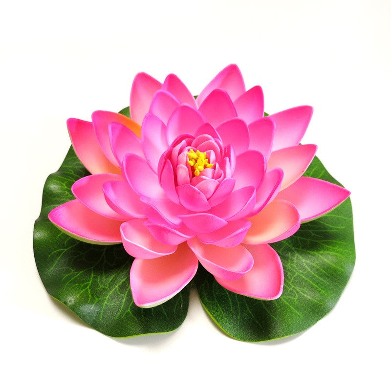Lot de 7 grandes fleurs de lotus artificielles flottantes pour étangs, fleurs pour l'extérieur 