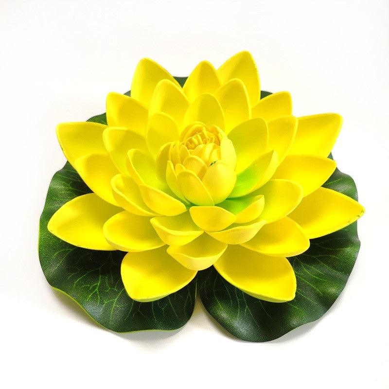 Lot de 7 grandes fleurs de lotus artificielles flottantes pour étangs, fleurs pour l'extérieur 