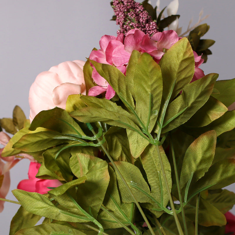 Bulk 16-Color 18" Peony Bush Bouquet with Mixed Silk Flowers Ideal for Events & Decor Wholesale