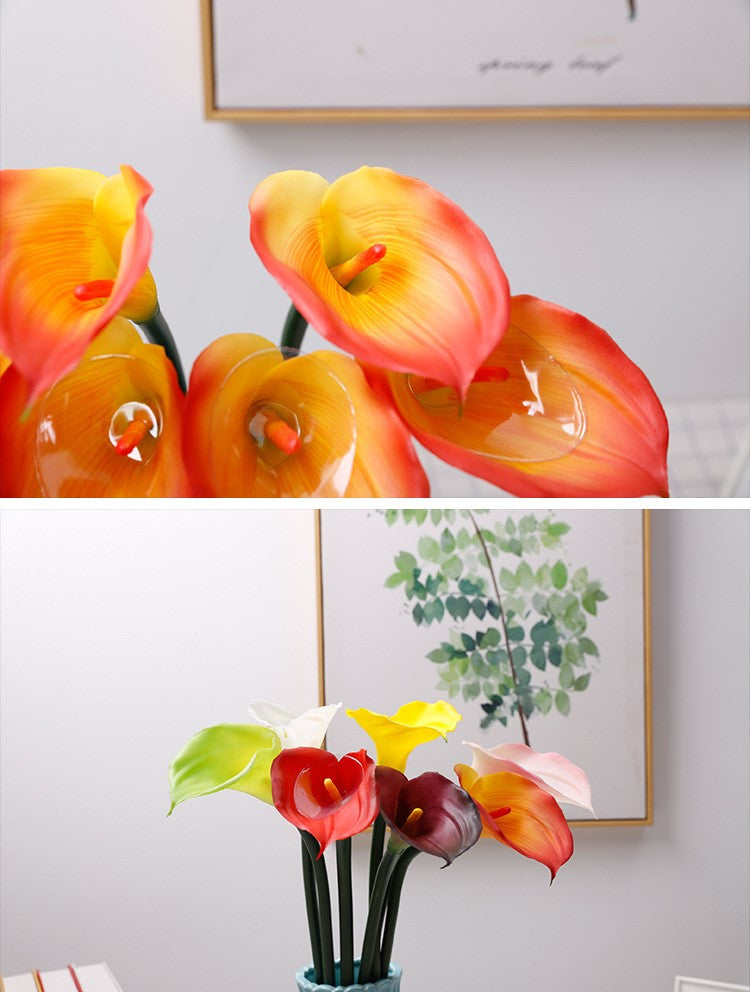 Premium 12pcs 25" Real Touch Calla Lily Bouquet  - Lifelike Floral Arrangements for Weddings & Home Decor