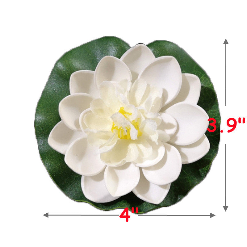 fake lotus flower water lily Bulk 14Pcs Artificial Floating Lotus Flower with Water Lily Pad Wholes — Artificialmerch