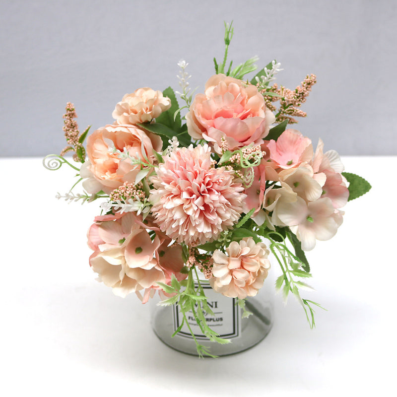 Bouquet de pivoines artificielles en vrac de 12 pouces, fleurs d'hortensia en soie, vente en gros
