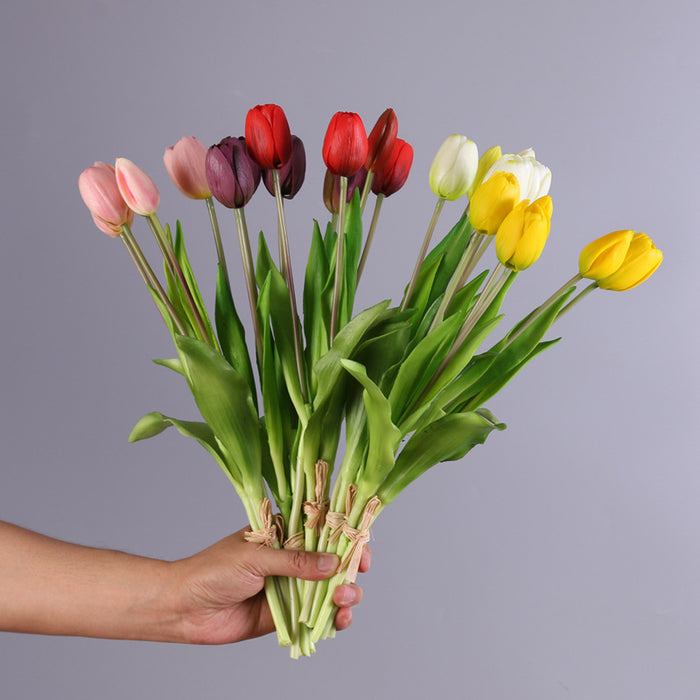 Bulk 15" Real Touch Tulip Stems Bundle Bouquet Wholesale