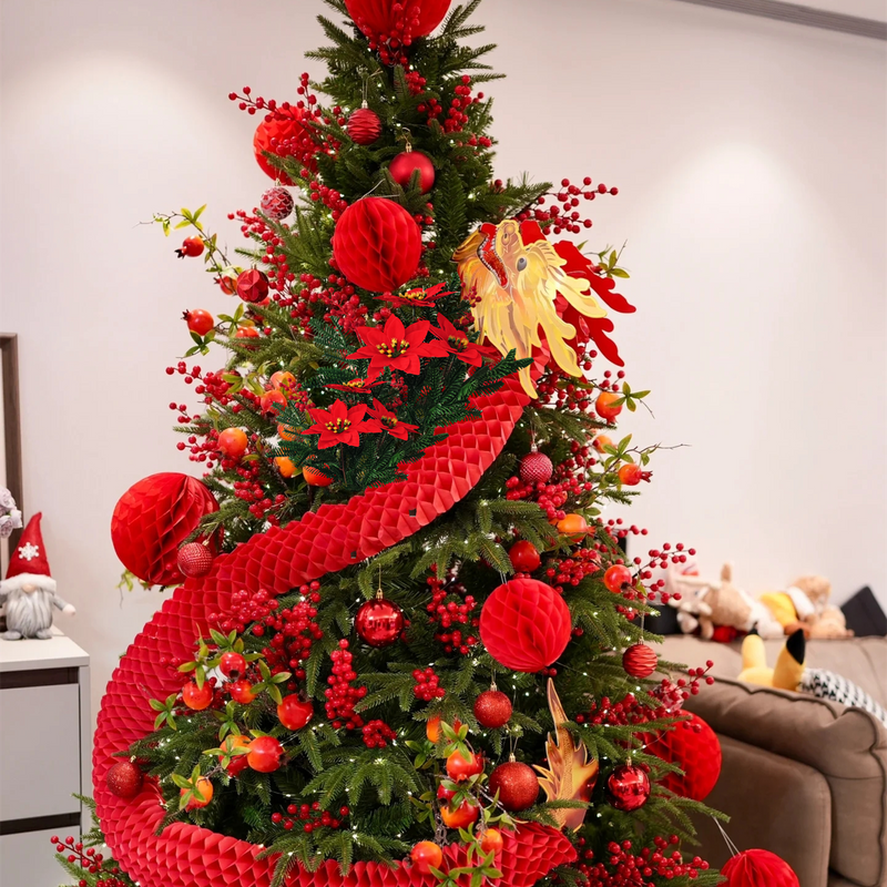 Bulk Artificial Poinsettia Christmas Bouquet, Premium Holiday Decoration, Perfect for Christmas Yard Decor, Indoor Tabletop/Entryway Ornament
