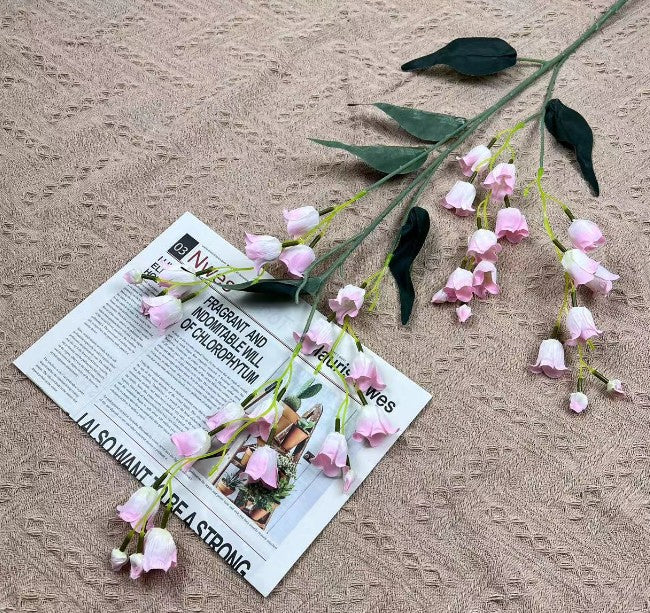 Bulk 39" Lily of The Valley Hanging Orchid Long Stem Silk Flowers Artificial Wholesale