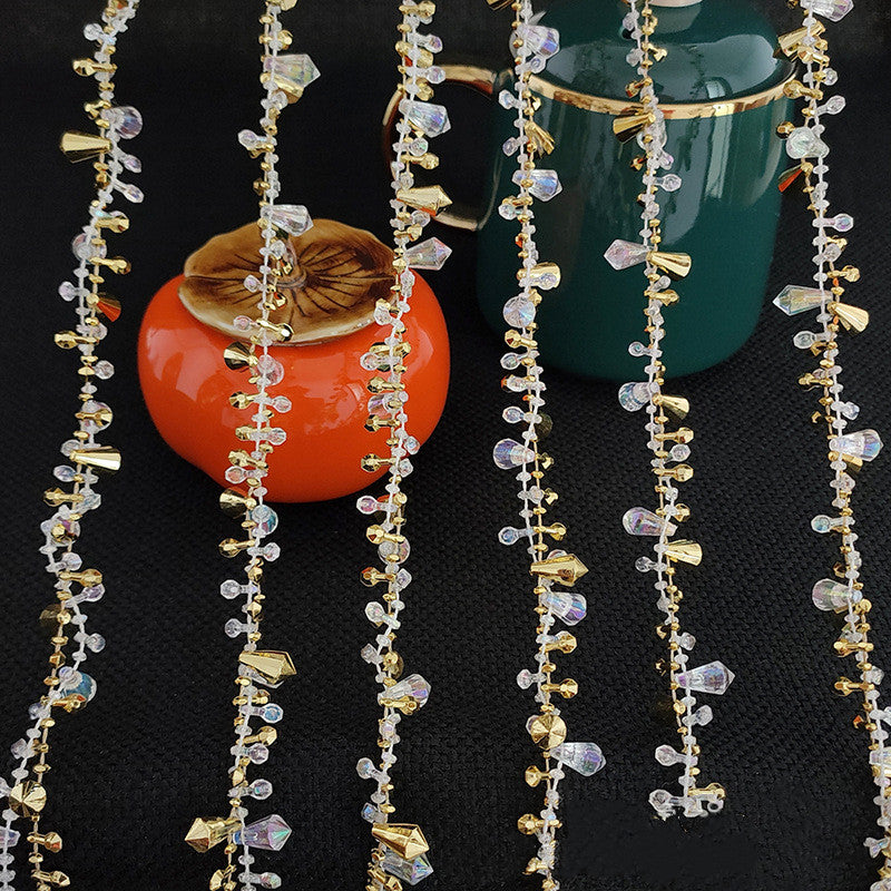 Guirlande de Noël en vrac de 16 pieds pour sapin de Noël, décoration de chaîne de perles torsadées dorées et argentées en gros