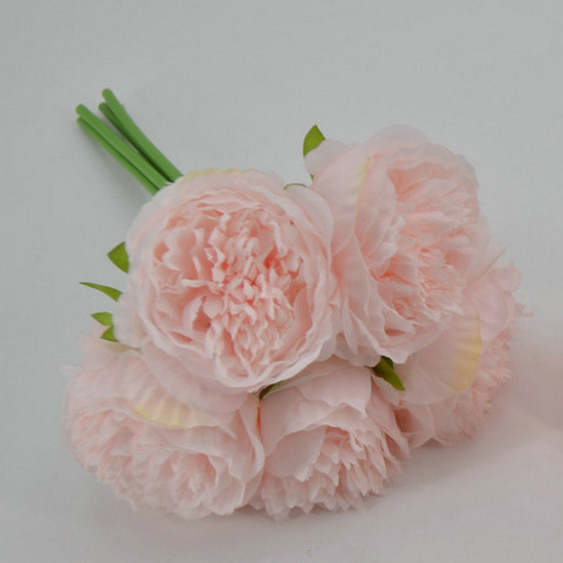 Venta al por mayor de flores artificiales de tallos de peonía de seda de 14 "a granel