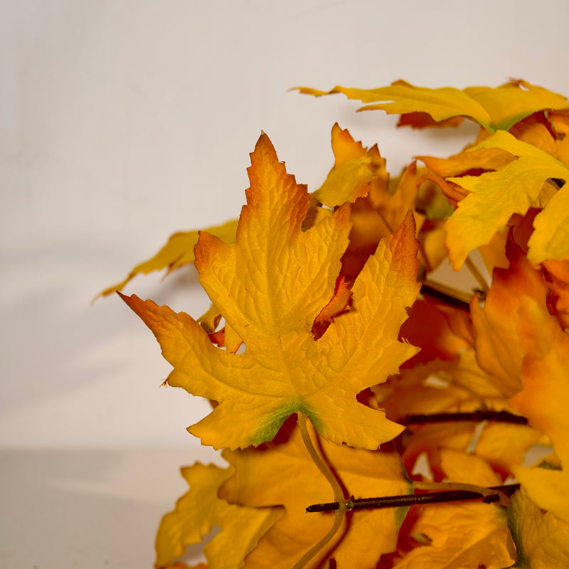 Bulk Pack of 3 Pcs Faux Autumn Maple Leaf Bushes for Vase, Home, Thanksgiving Table Centerpiece, Wedding Decor