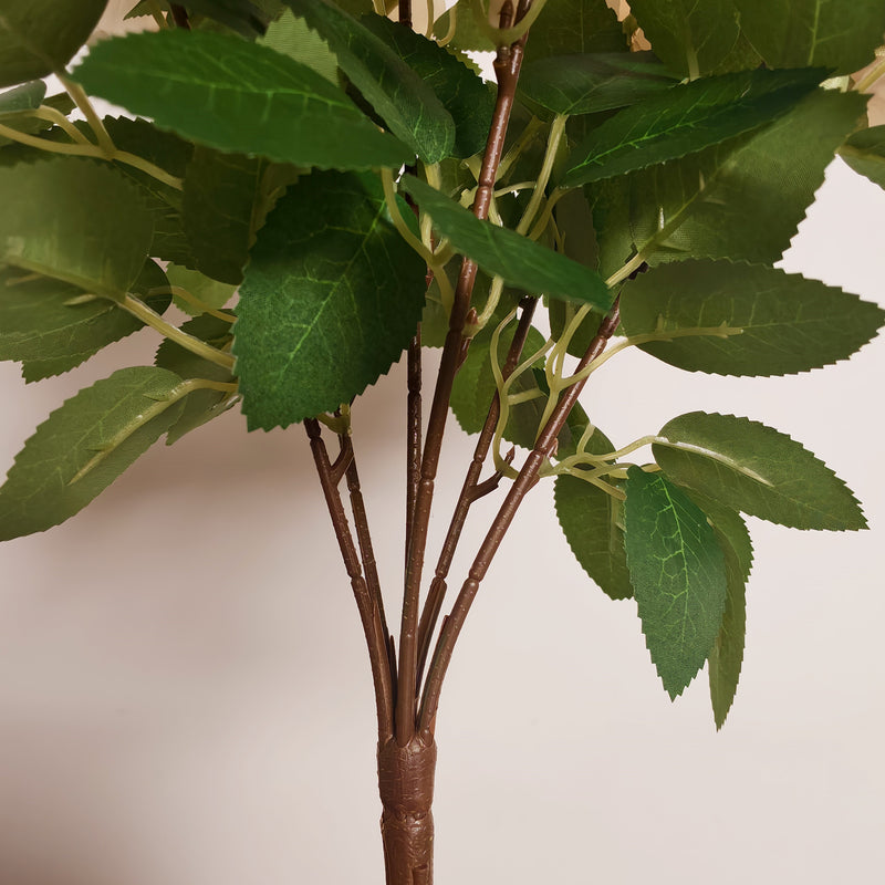 13.8" Tall Artificial Rose Bush, Creamy Apricot Silk Flowers with Green Leaves,  Faux Roses for Vases, Home Decor, Fall Wedding Centerpieces & Holiday Arrangements