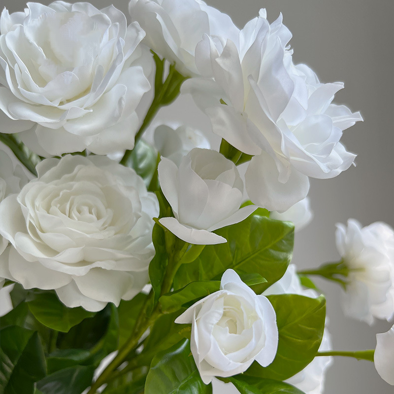 Pristine White Real Touch Gardenia Stem, 22" Tall White Flowers for Weddings & Baptism Decor