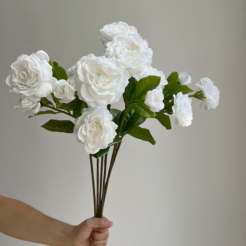 Pristine White Real Touch Gardenia Stem, 22" Tall White Flowers for Weddings & Baptism Decor
