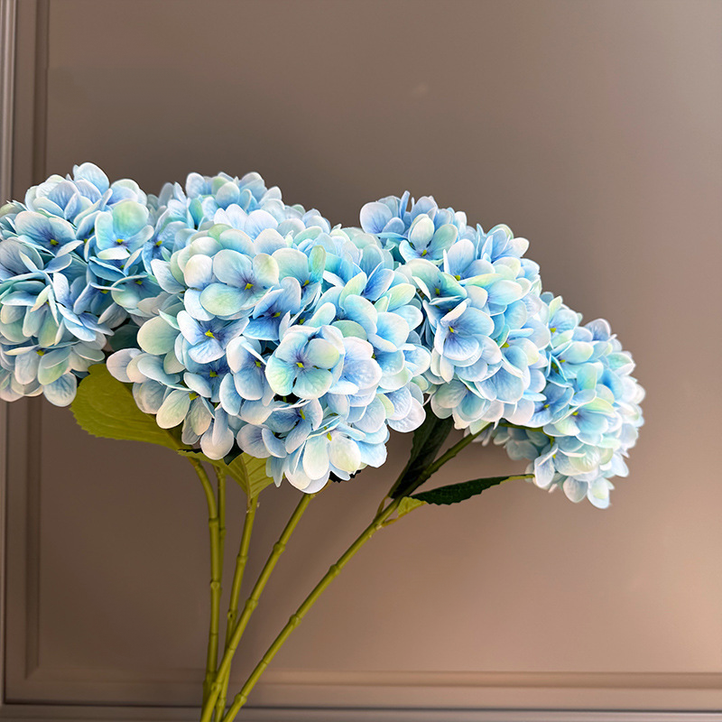 28" Large Silk Hydrangea Stem 7" Full Silk Bloom Lifelike Faux Flower for Tall Vases & Wedding Decor