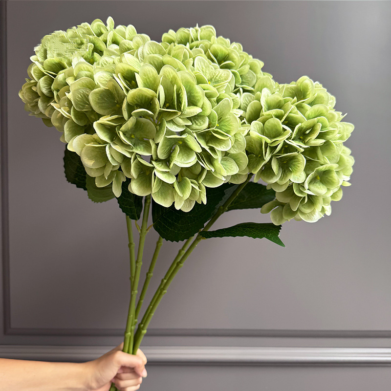 28" Large Silk Hydrangea Stem 7" Full Silk Bloom Lifelike Faux Flower for Tall Vases & Wedding Decor