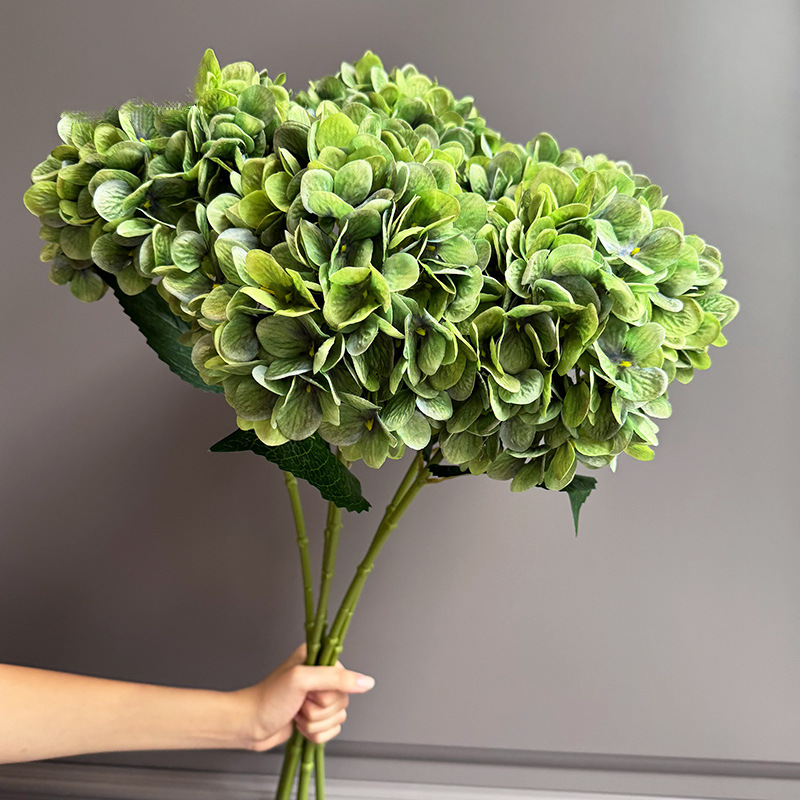 28" Large Silk Hydrangea Stem 7" Full Silk Bloom Lifelike Faux Flower for Tall Vases & Wedding Decor