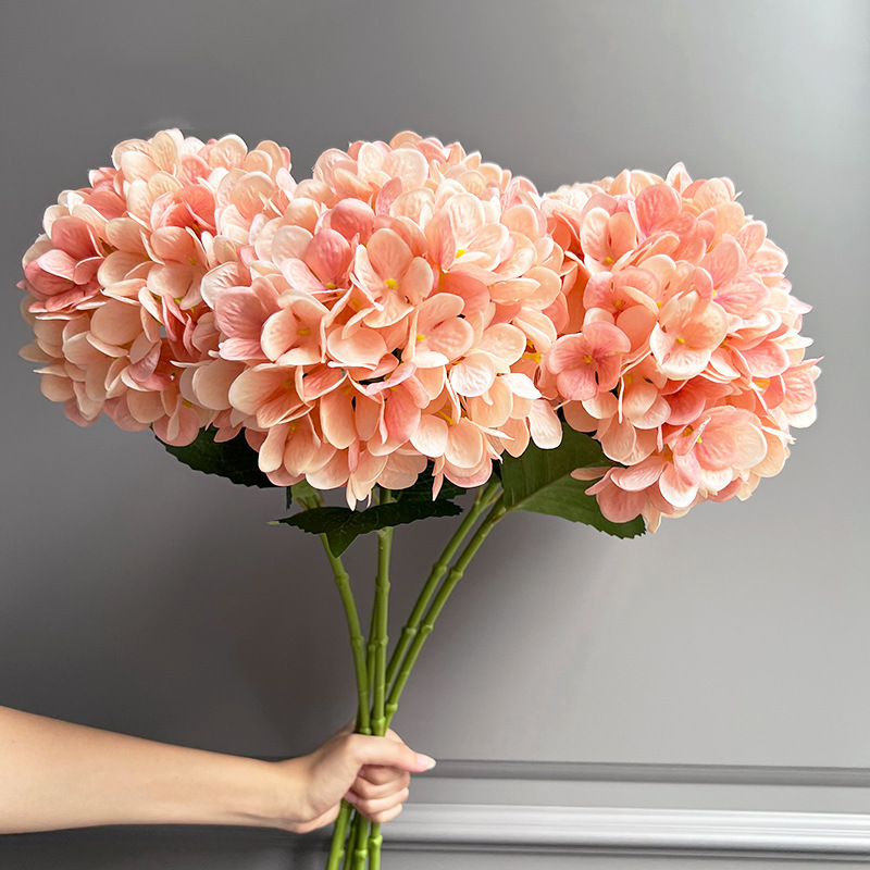 28" Large Silk Hydrangea Stem 7" Full Silk Bloom Lifelike Faux Flower for Tall Vases & Wedding Decor