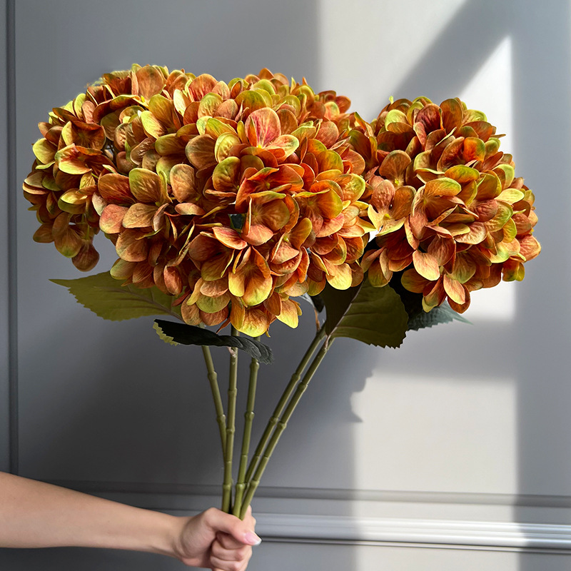 28" Large Silk Hydrangea Stem 7" Full Silk Bloom Lifelike Faux Flower for Tall Vases & Wedding Decor