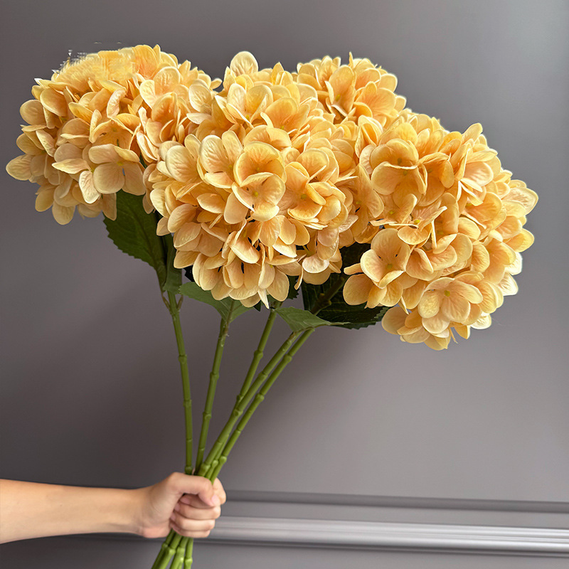 28" Large Silk Hydrangea Stem 7" Full Silk Bloom Lifelike Faux Flower for Tall Vases & Wedding Decor