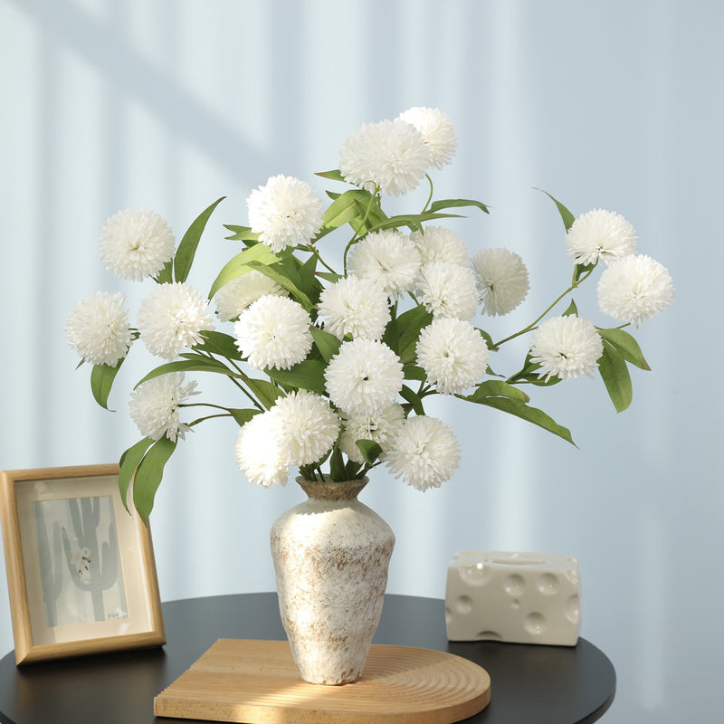 Bulk 6 Pcs 26" Faux Silk White Chrysanthemums Artificial Flowers for Vase Chrysanthemum Branches for Fall Decor, Farmhouse Vase Filler, DIY Wedding Arrangement