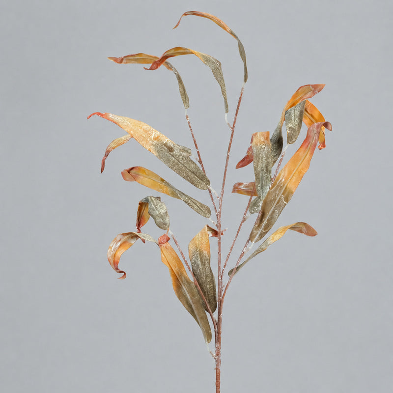 3Pcs 35" Wabi-Sabi Mango Foliage Stems Flocked Branches for a Serene, Earthy Vase Display & Whimsical Tablescapes