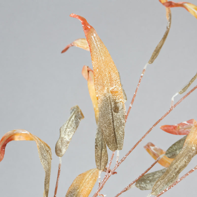 3Pcs 35" Wabi-Sabi Mango Foliage Stems Flocked Branches for a Serene, Earthy Vase Display & Whimsical Tablescapes