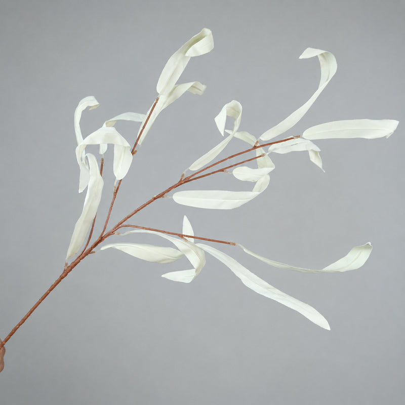3Pcs 35" Wabi-Sabi Mango Foliage Stems Flocked Branches for a Serene, Earthy Vase Display & Whimsical Tablescapes