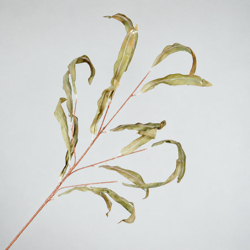 3Pcs 35" Wabi-Sabi Mango Foliage Stems Flocked Branches for a Serene, Earthy Vase Display & Whimsical Tablescapes