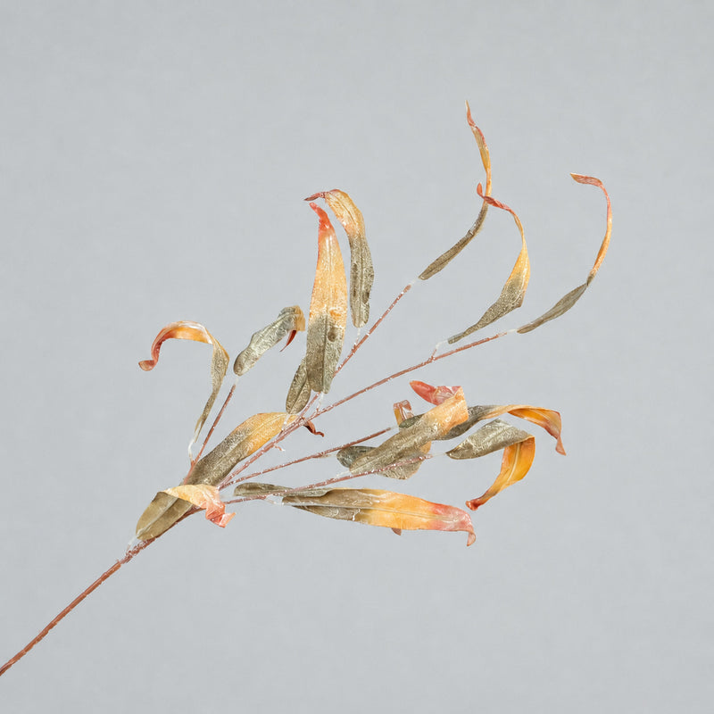 3Pcs 35" Wabi-Sabi Mango Foliage Stems Flocked Branches for a Serene, Earthy Vase Display & Whimsical Tablescapes