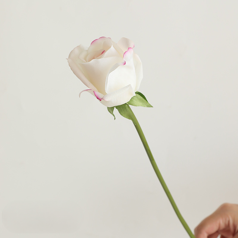 Real Touch Single Rose Stem – 14" Lifelike Faux Flower with 5" Full Bloom, Luxury Artificial Rose for Wedding Bouquets, Vases, Centerpieces & DIY Floral Arrangements