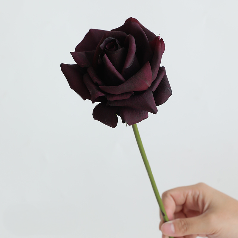 Real Touch Single Rose Stem – 14" Lifelike Faux Flower with 5" Full Bloom, Luxury Artificial Rose for Wedding Bouquets, Vases, Centerpieces & DIY Floral Arrangements