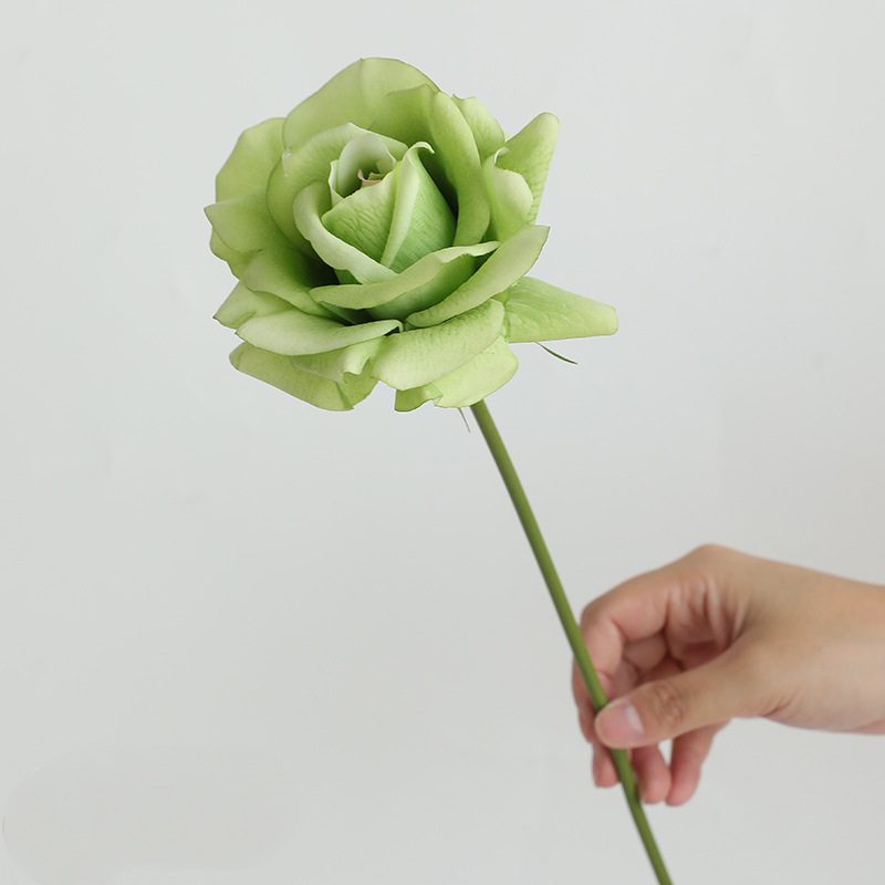 Real Touch Single Rose Stem – 14" Lifelike Faux Flower with 5" Full Bloom, Luxury Artificial Rose for Wedding Bouquets, Vases, Centerpieces & DIY Floral Arrangements