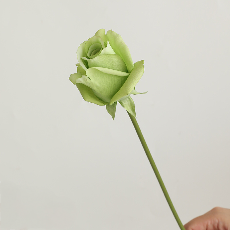 Real Touch Single Rose Stem – 14" Lifelike Faux Flower with 5" Full Bloom, Luxury Artificial Rose for Wedding Bouquets, Vases, Centerpieces & DIY Floral Arrangements