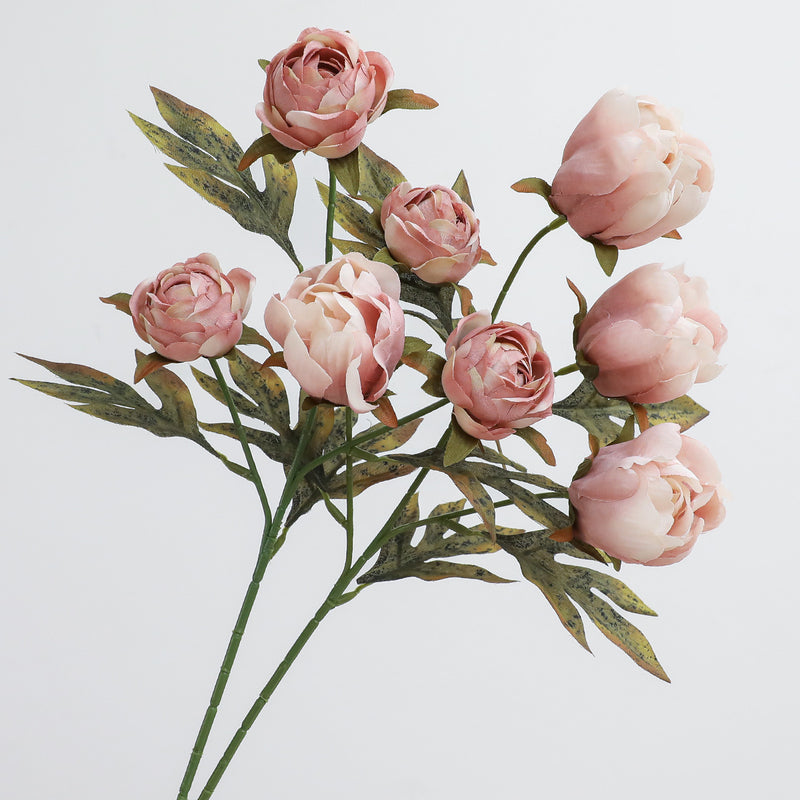 18" Dusty Rose Peony Stem | Lifelike Silk Faux Flowers for Weddings, Home Decor & Autumn Arrangements