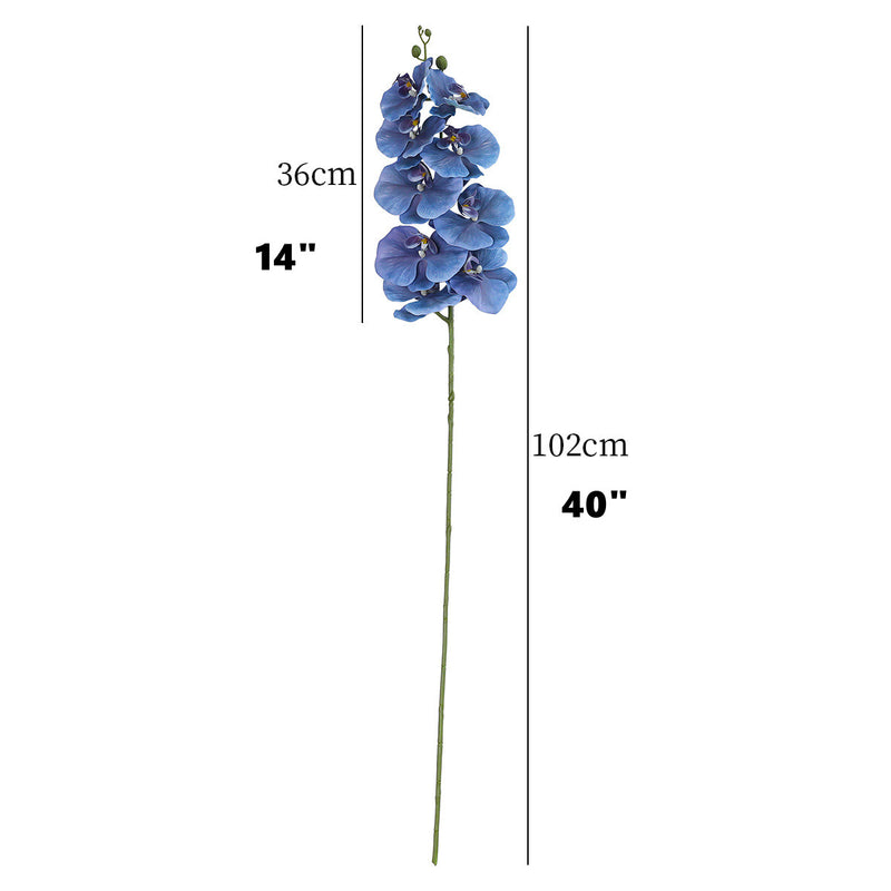 Set of 2, 40" Tall Faux Phalaenopsis Orchid Stems, Lifelike Large Artificial Flowers with 9 Blooms for Vase, Home Decor, Wedding Centerpieces & DIY Floral Arrangements