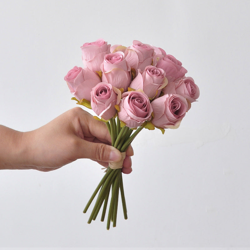 Bulk 9.5" Faux Rose Bouquet Silk Flowers, Elegant Home Decor, Perfect for Weddings, Events, and Seasonal Arrangements