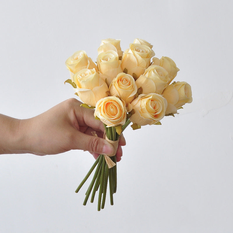 Bulk 9.5" Faux Rose Bouquet Silk Flowers, Elegant Home Decor, Perfect for Weddings, Events, and Seasonal Arrangements