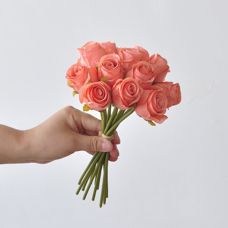 Bulk 9.5" Faux Rose Bouquet Silk Flowers, Elegant Home Decor, Perfect for Weddings, Events, and Seasonal Arrangements