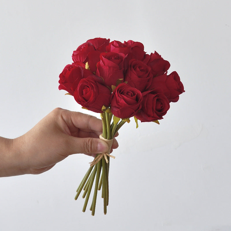 Bulk 9.5" Faux Rose Bouquet Silk Flowers, Elegant Home Decor, Perfect for Weddings, Events, and Seasonal Arrangements
