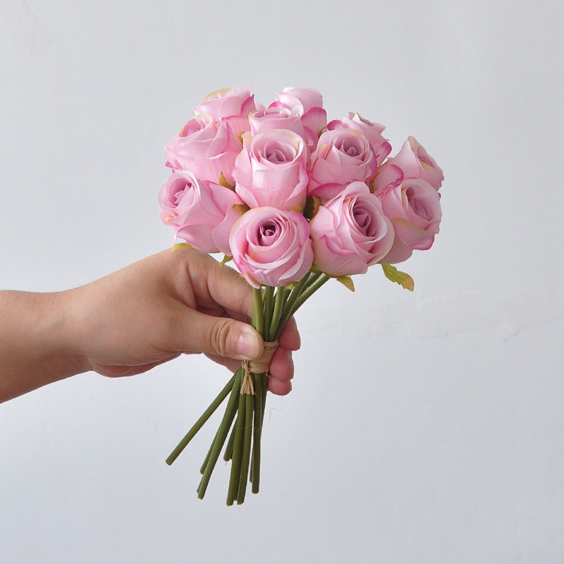 Bulk 9.5" Faux Rose Bouquet Silk Flowers, Elegant Home Decor, Perfect for Weddings, Events, and Seasonal Arrangements