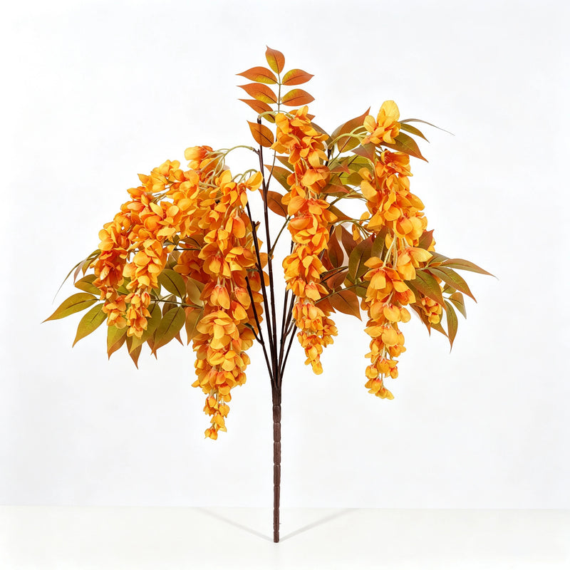 Bulk 22" Realistic Silk Wisteria Bouquet, Trailing Faux Flowers for Romantic Wedding Arch, Porch & Home Decor, Vase Filler