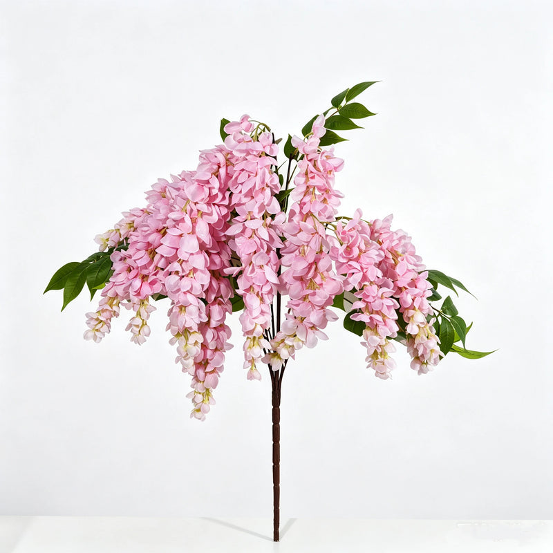 Bulk 22" Realistic Silk Wisteria Bouquet, Trailing Faux Flowers for Romantic Wedding Arch, Porch & Home Decor, Vase Filler