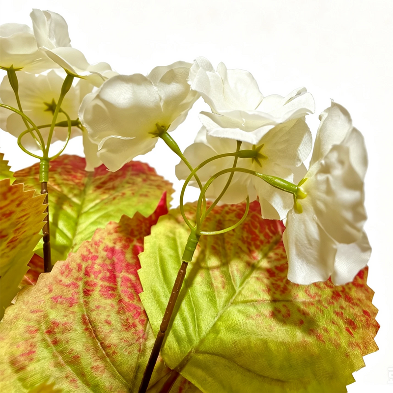 15" Autumn White Hydrangea Bouquet, Realistic Faux Flowers, Lifelike Bush for Wedding Centerpieces, Home Decor Vase & DIY Floral Arrangements
