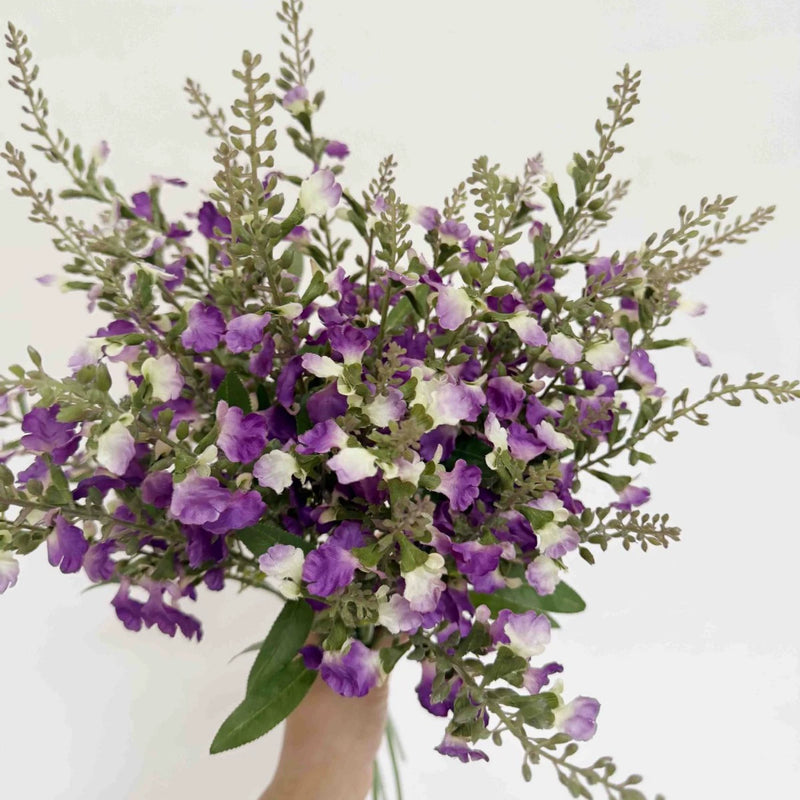 26" Faux Salvia Stem, Tall Lifelike Meadow Sage Wildflower, Realistic Artificial Flower for Vase Filler, Farmhouse Home Decor, DIY Wedding Arrangements (White, Blue, Magenta)